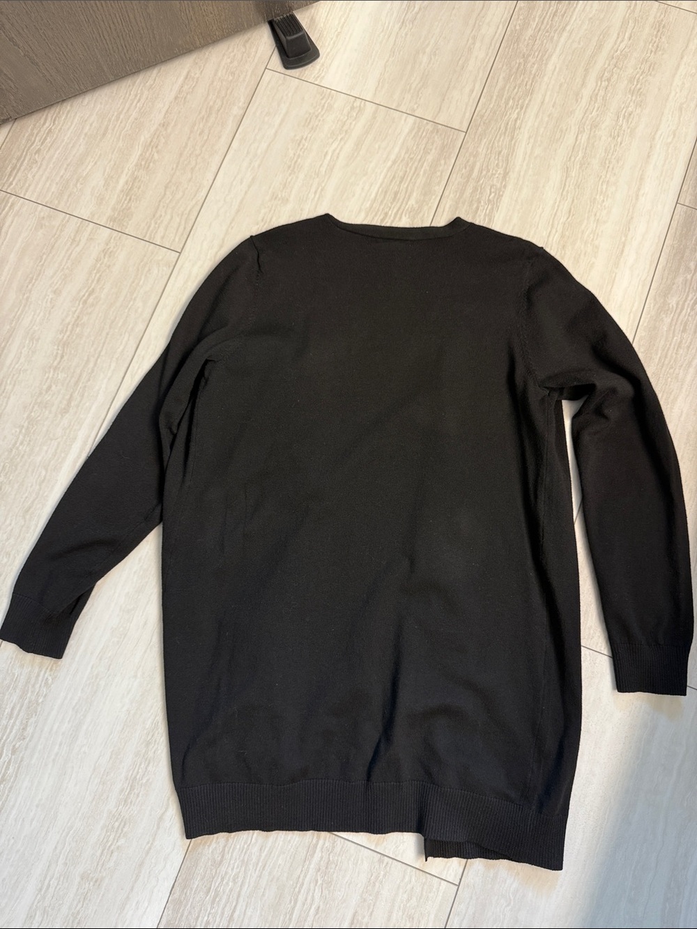 Classic Black Maurice’s Longline Button-Front Cardigan Sweater - Picture 3 of 3